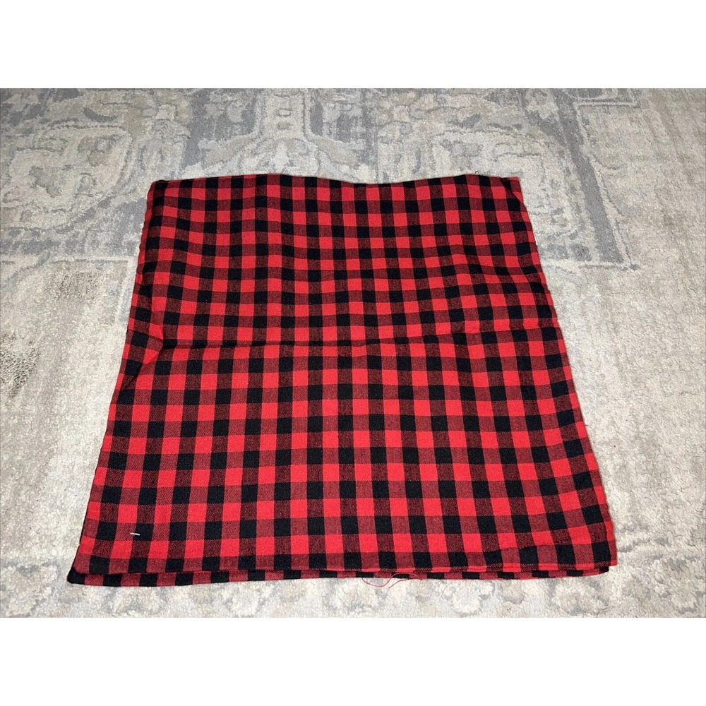 NEW Pair Mainstays Buffalo Plaid‎ Checked Red Black 17" Pillow Cover